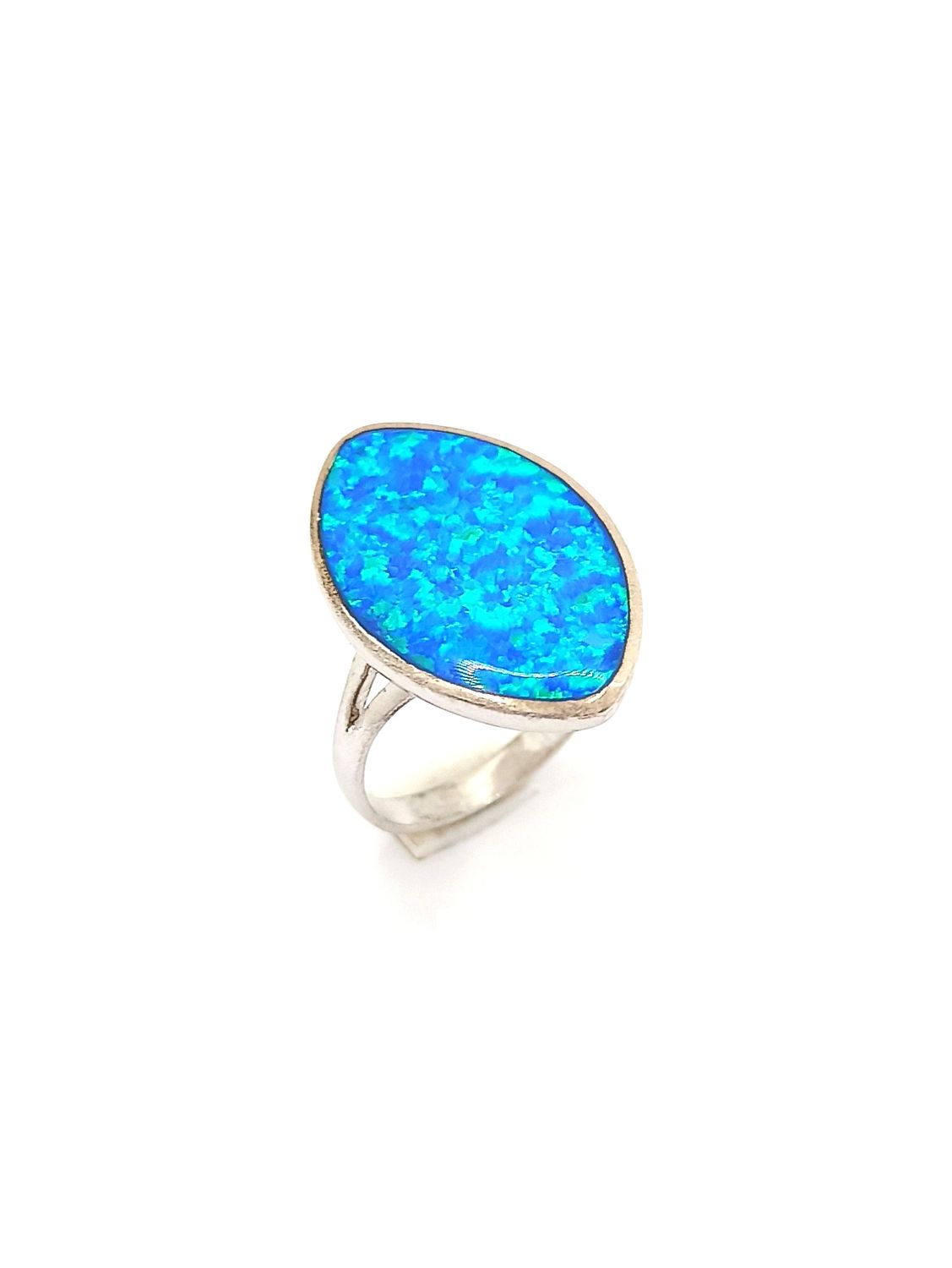 Silver 925 Opal blue modern ring