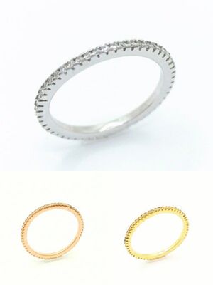 Silver 925 all over white stone ring