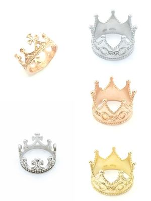 Silver 925 wide crown ring