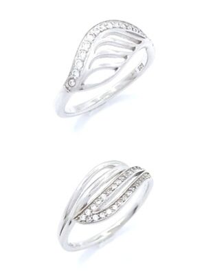Silver 925 modern white stone ring