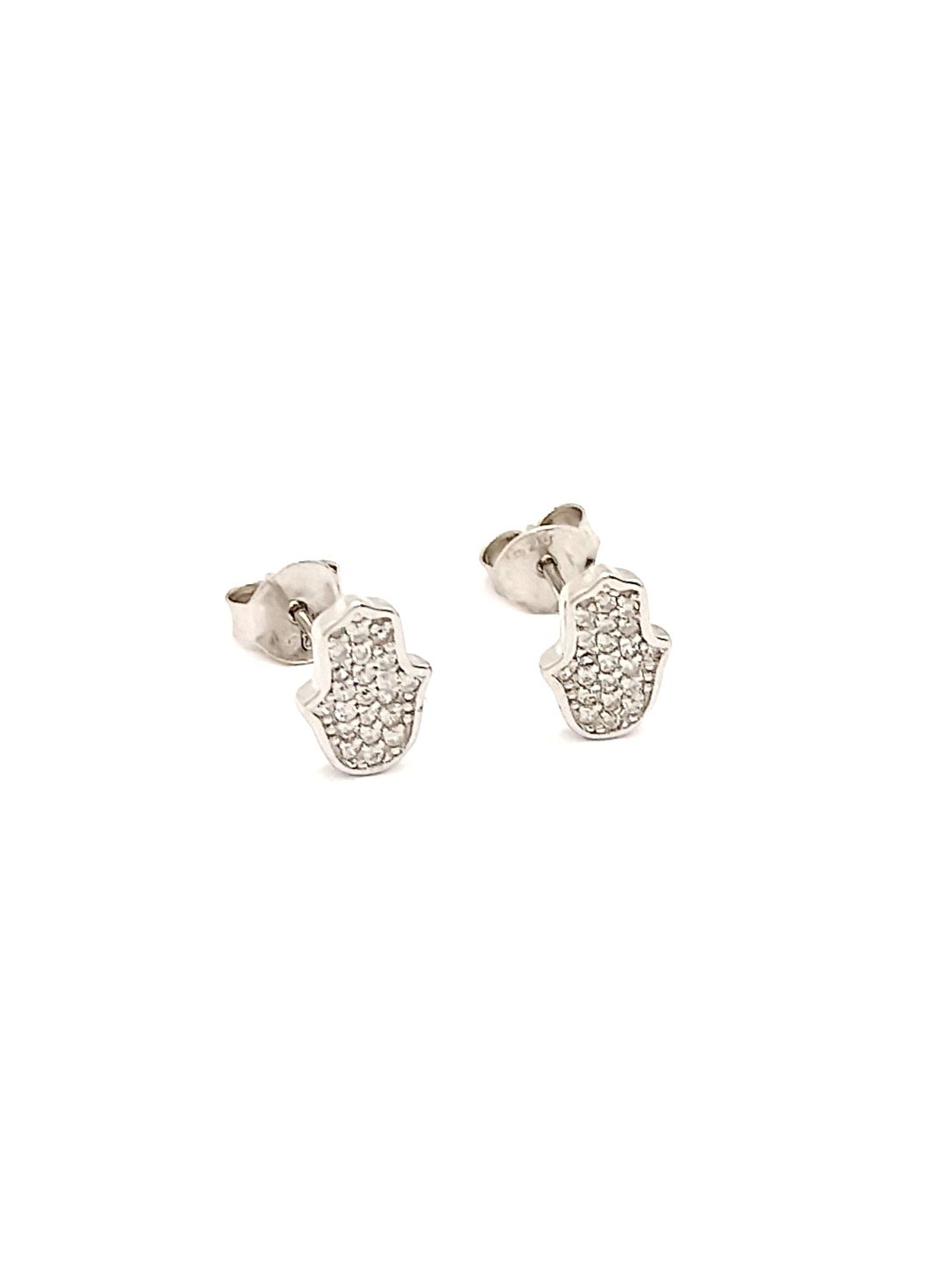 Silver 925 HAMSA (hand of fatima)stud earrings