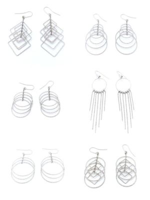 Silver 925 modern diamond cut earring