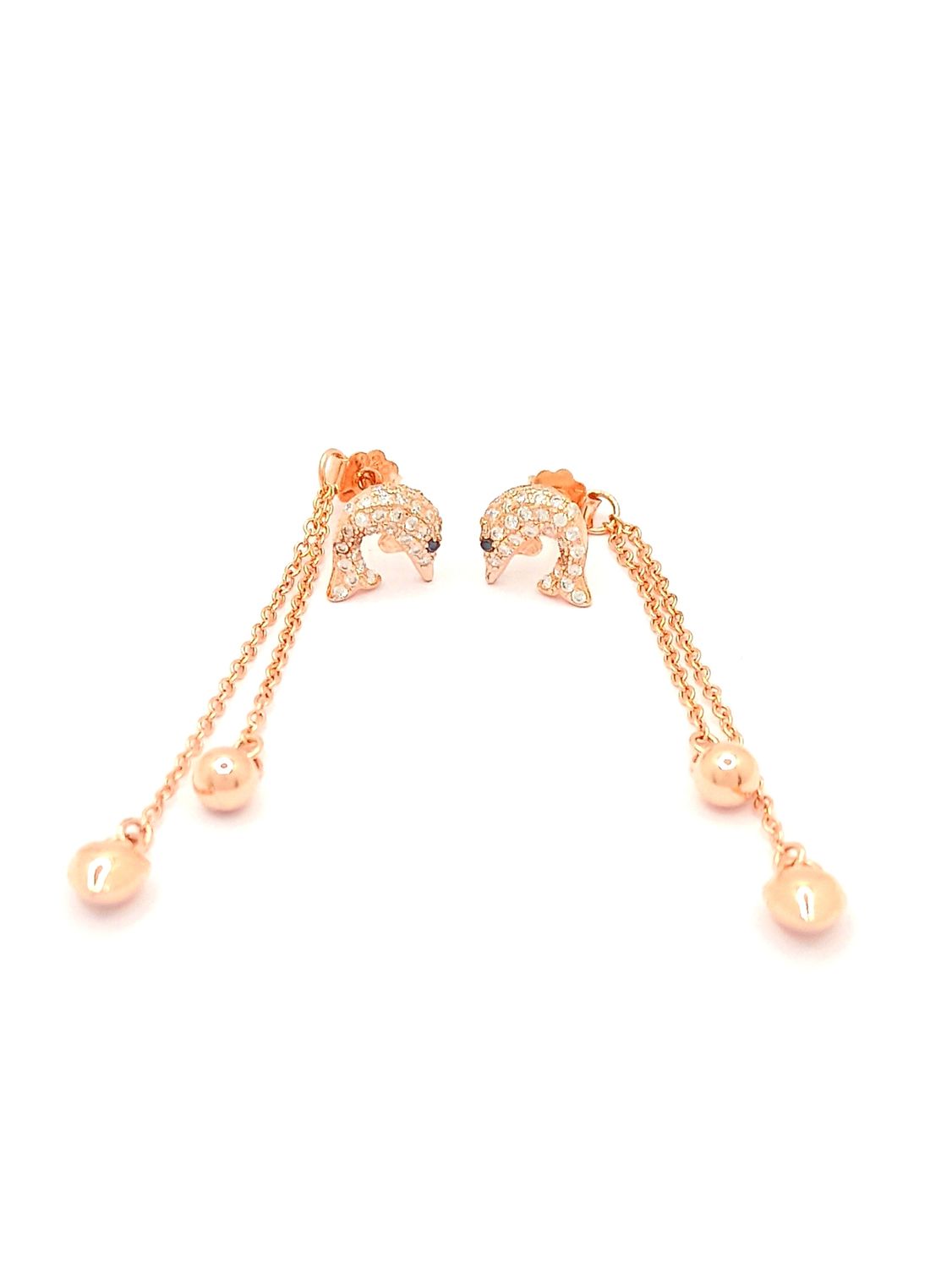 Silver 925 dangling dolphin earrings