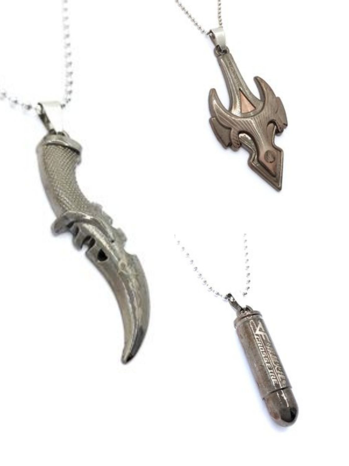 Stainless steel knife arrow tauren bullet necklace