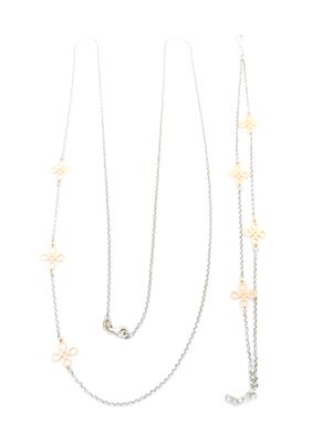 Silver 925 set van cleef type long necklace and bracelet