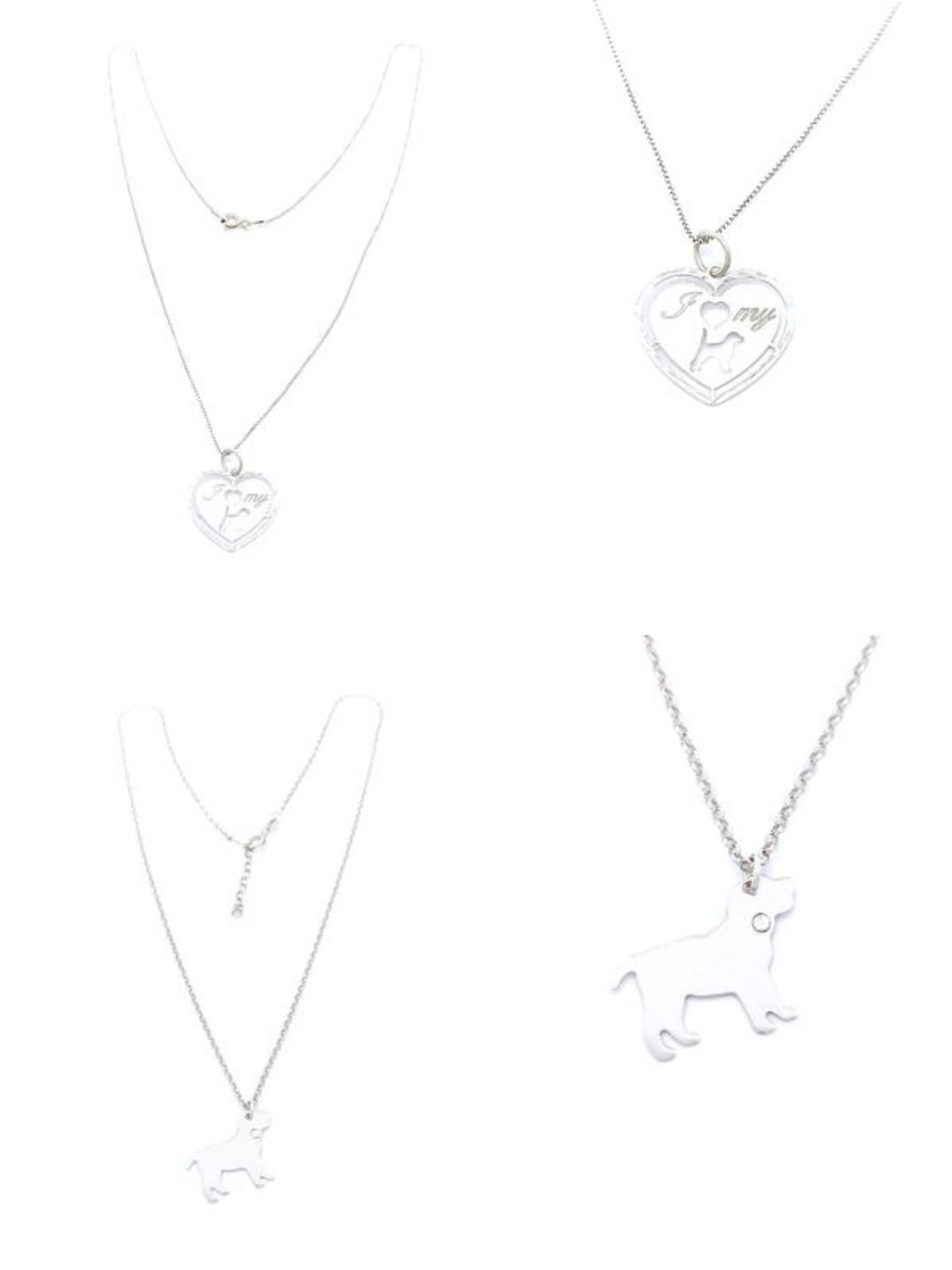 Silver 925 dog love necklace