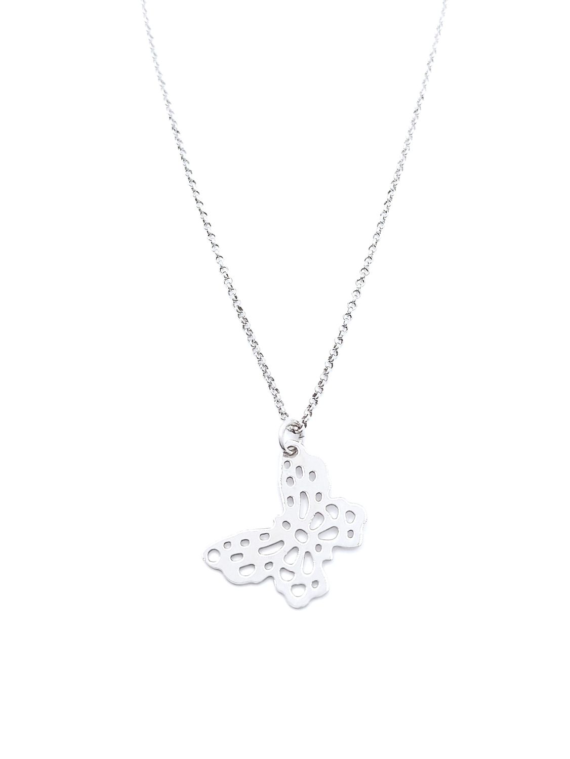 Silver 925 butterfly necklace, MODEL-SIZE-CHAIN LENGTH: 1-Pendant size : Height : 2.3-Width : 2cm-Chain length:42.5+2.5cm Adjustable