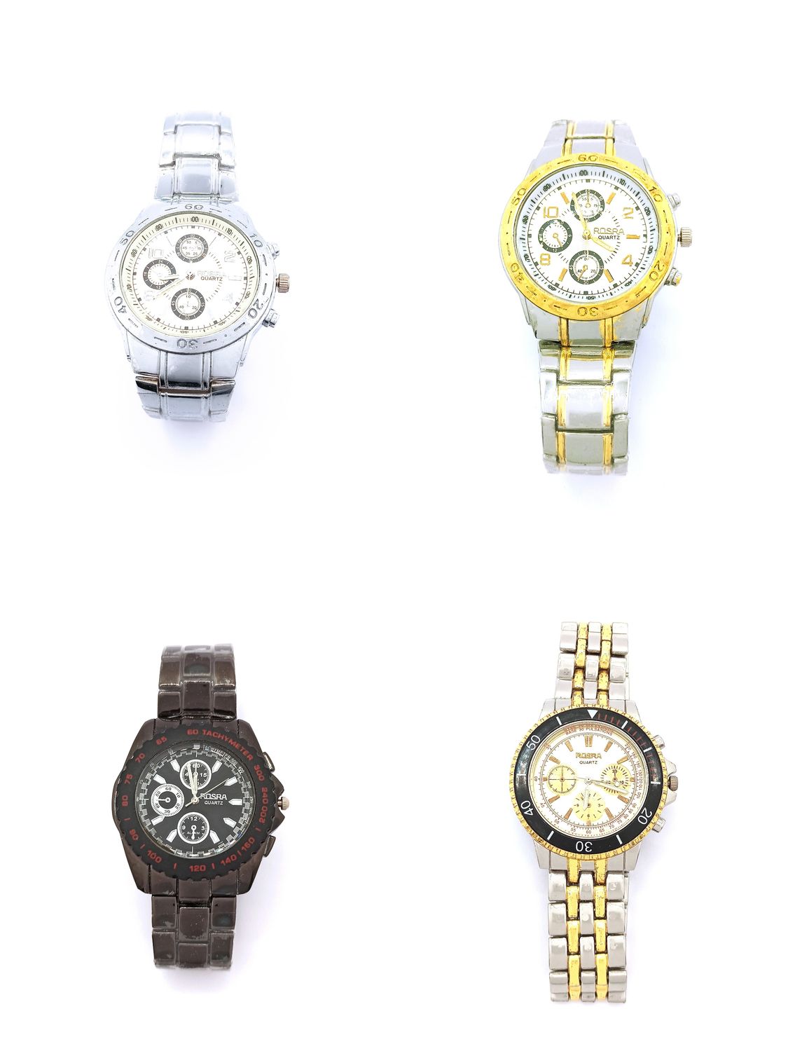 Mens stainless steel wristwatch