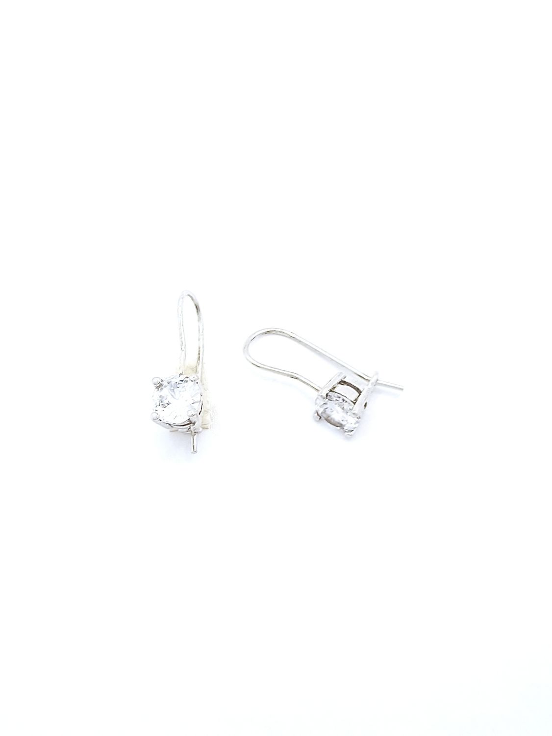 Silver 925 single round stone dangling earrings, MODEL-EARRING SIZE-STONE DIAMETER: 1-Earring Height: 1.8cm-Width: 0.6cm-Stone: 0.6cm