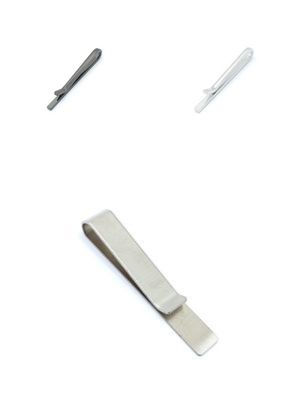 Stainless steel silver or black tie clip bar