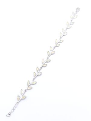 Silver 925 white fire Opal olive bracelet