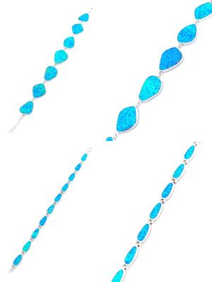 Silver 925 blue Opal modern bracelet