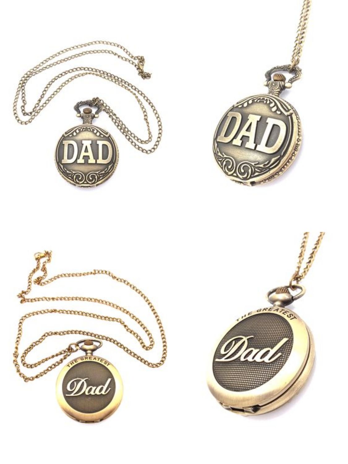 Antique bronze DAD design pocket watch