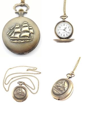 Antique bronze Ship or Train pocket watch