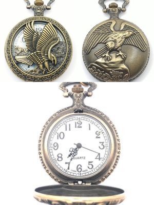 Antique bronze Eagle design pocket watch