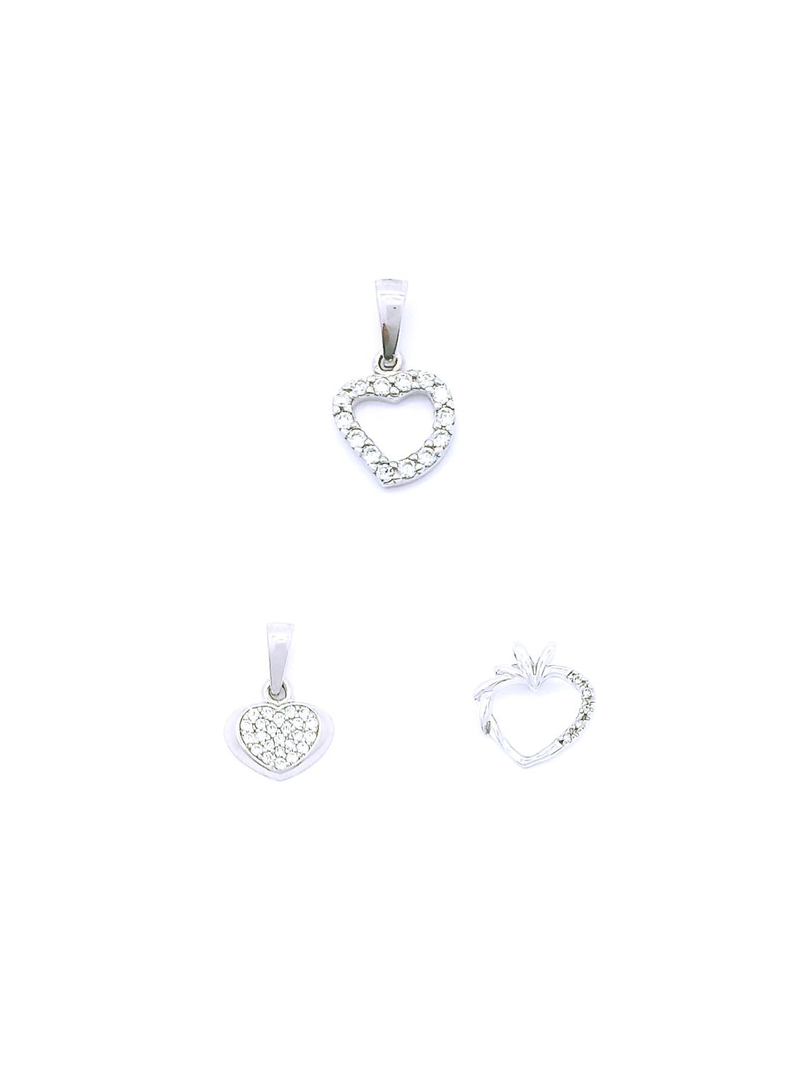 Silver 925 stone small heart pendant