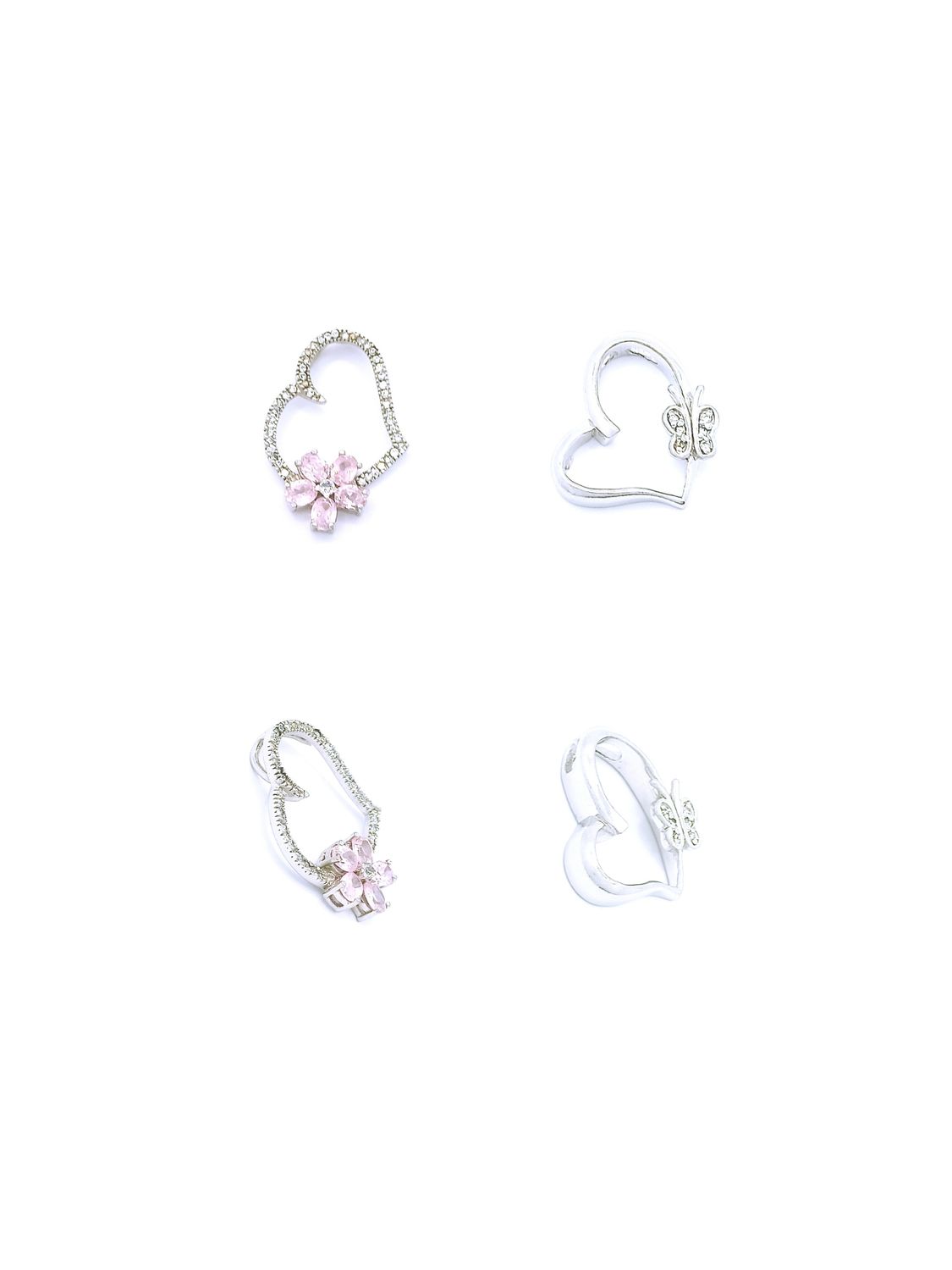 Silver 925 flower heart pendant