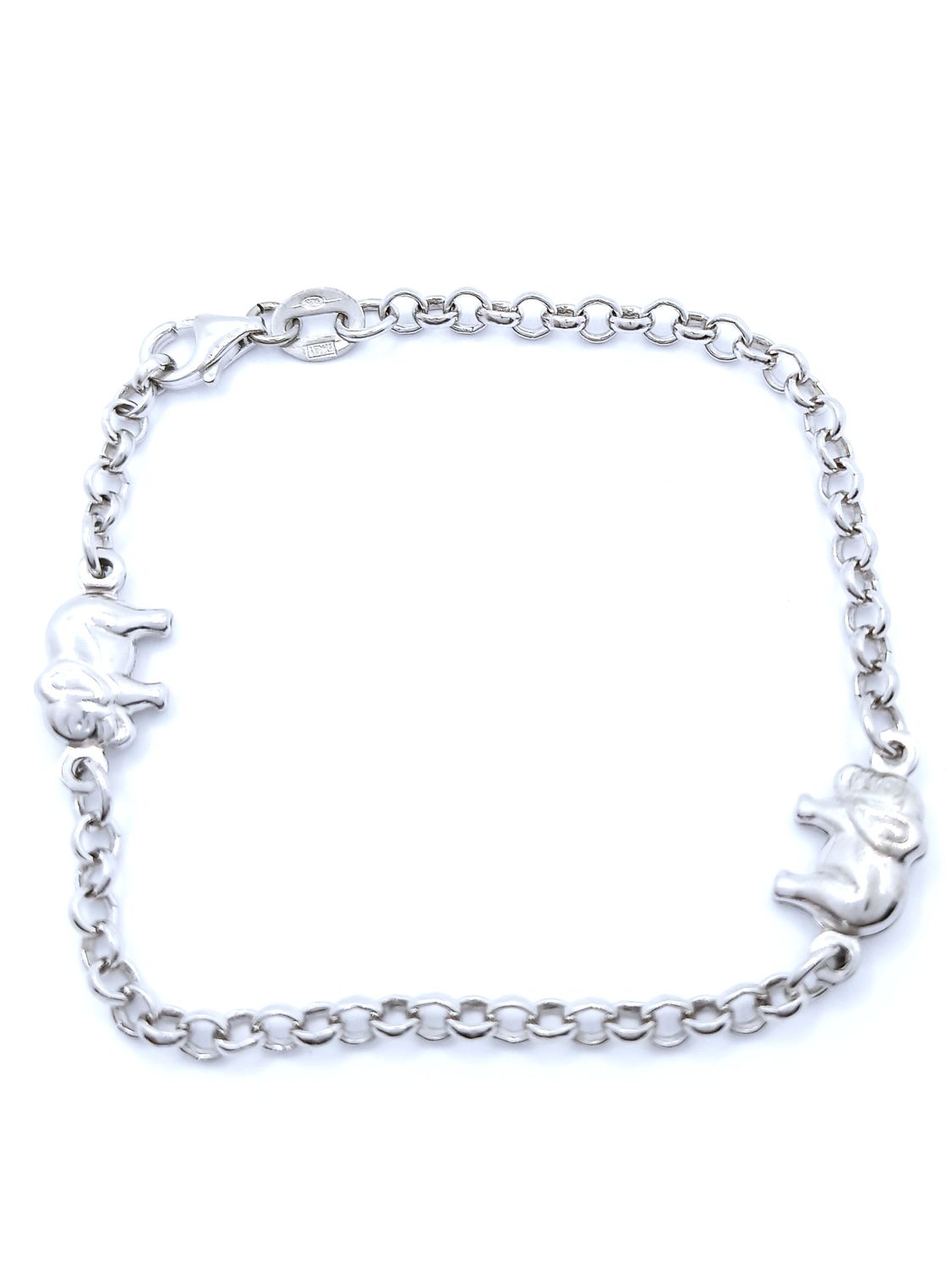Silver 925 elephant design children hand bracelet, MODEL-SIZE-WEIGHT: 1 Chain Length: 14cm-Weigth: 3.7gr.