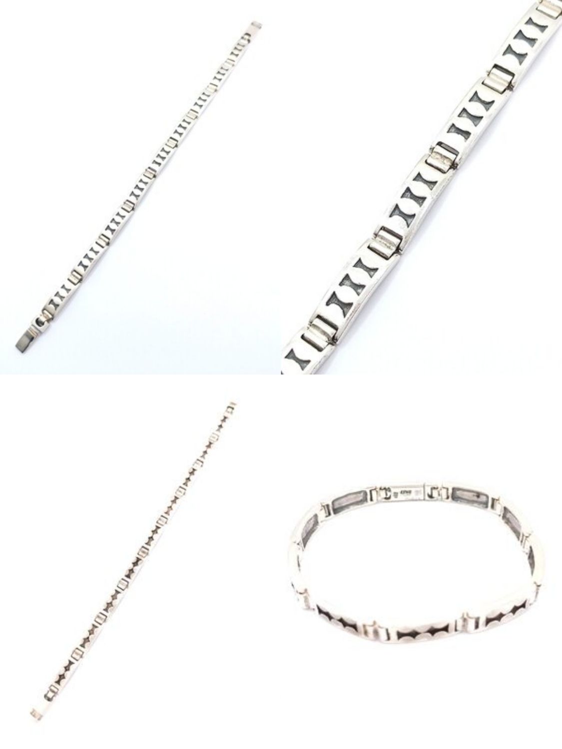 Silver 950 oxidized handmade mens bracelet