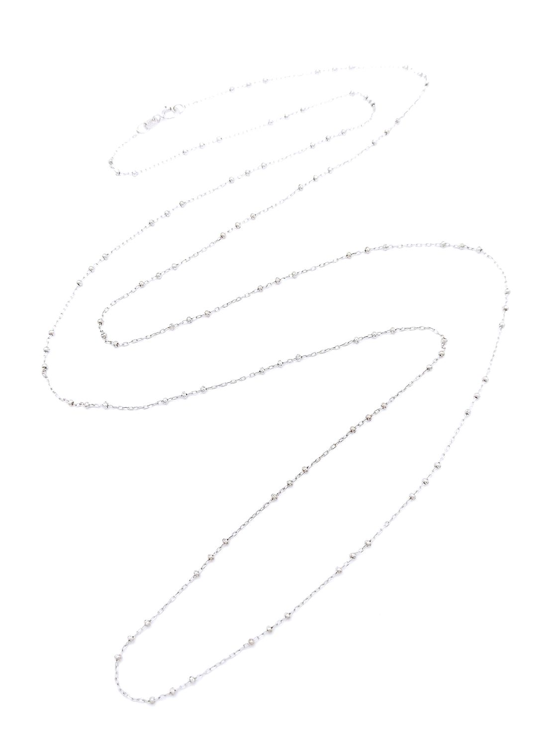 Silver 925 long diamond cut ball necklace