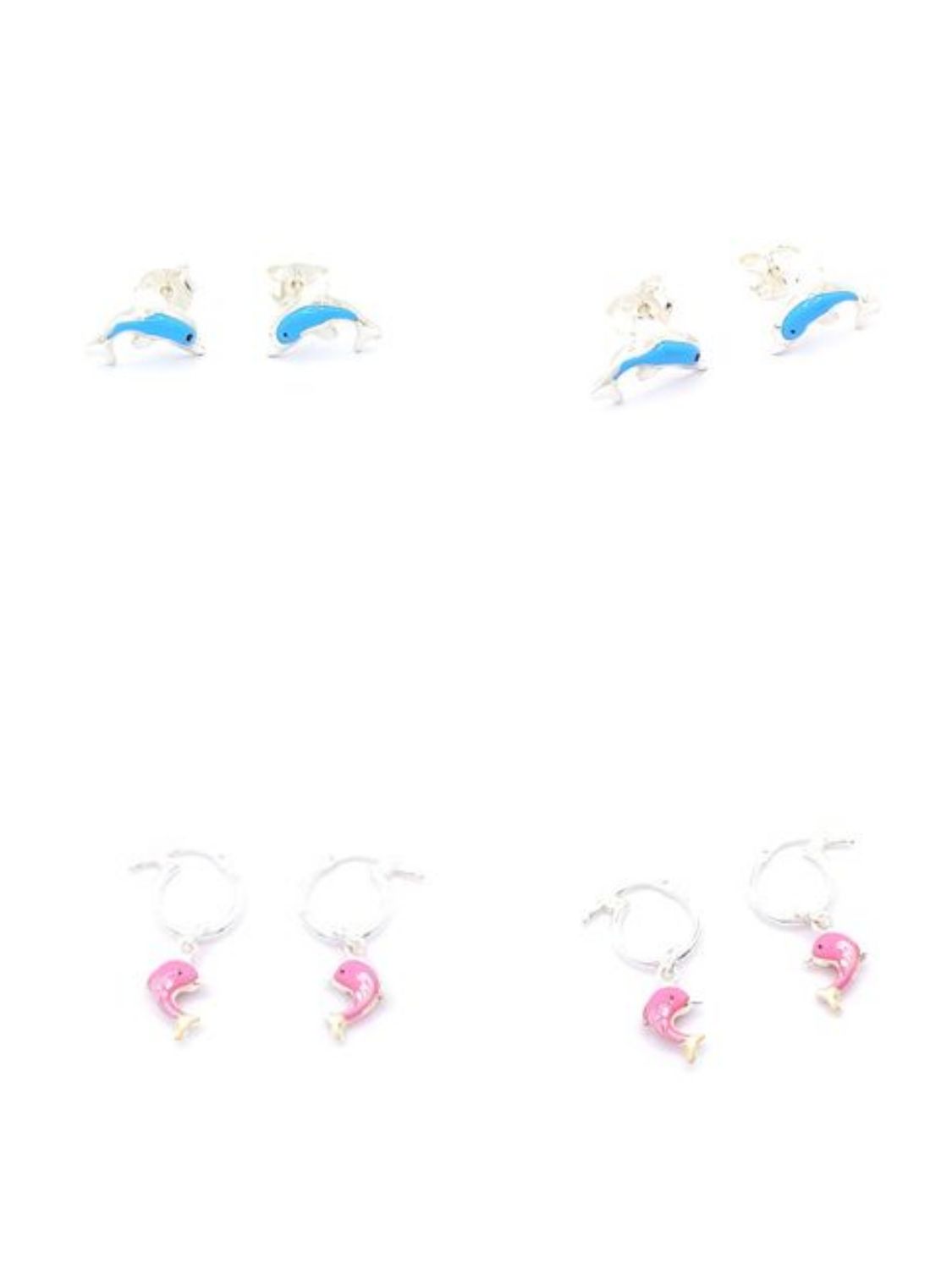 Silver 925 hanging children earrings dolphin design