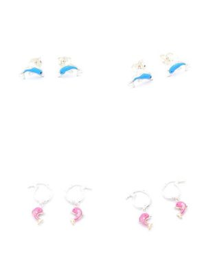 Silver 925 hanging children earrings dolphin design