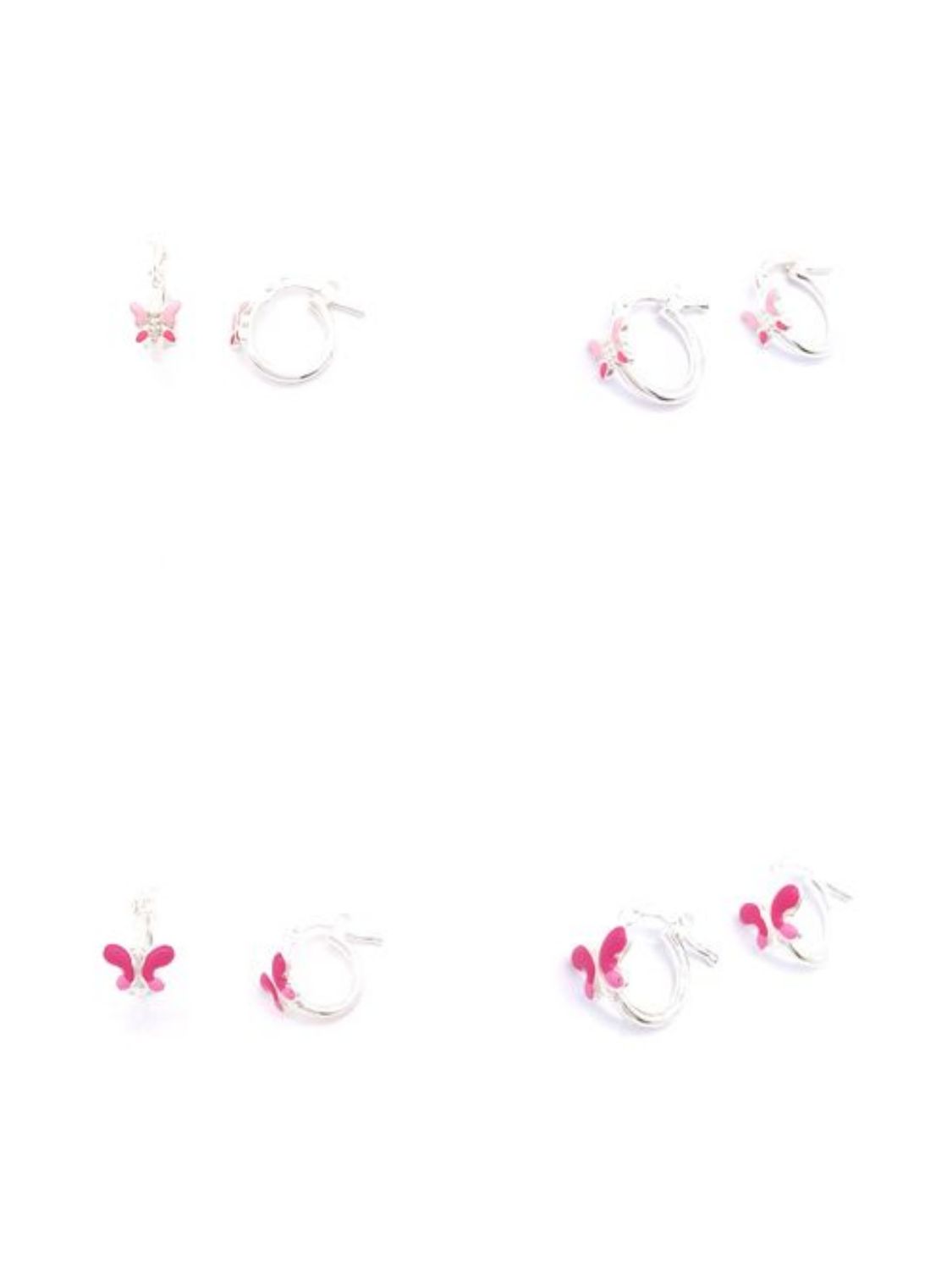Silver 925  children earrings butterfly design