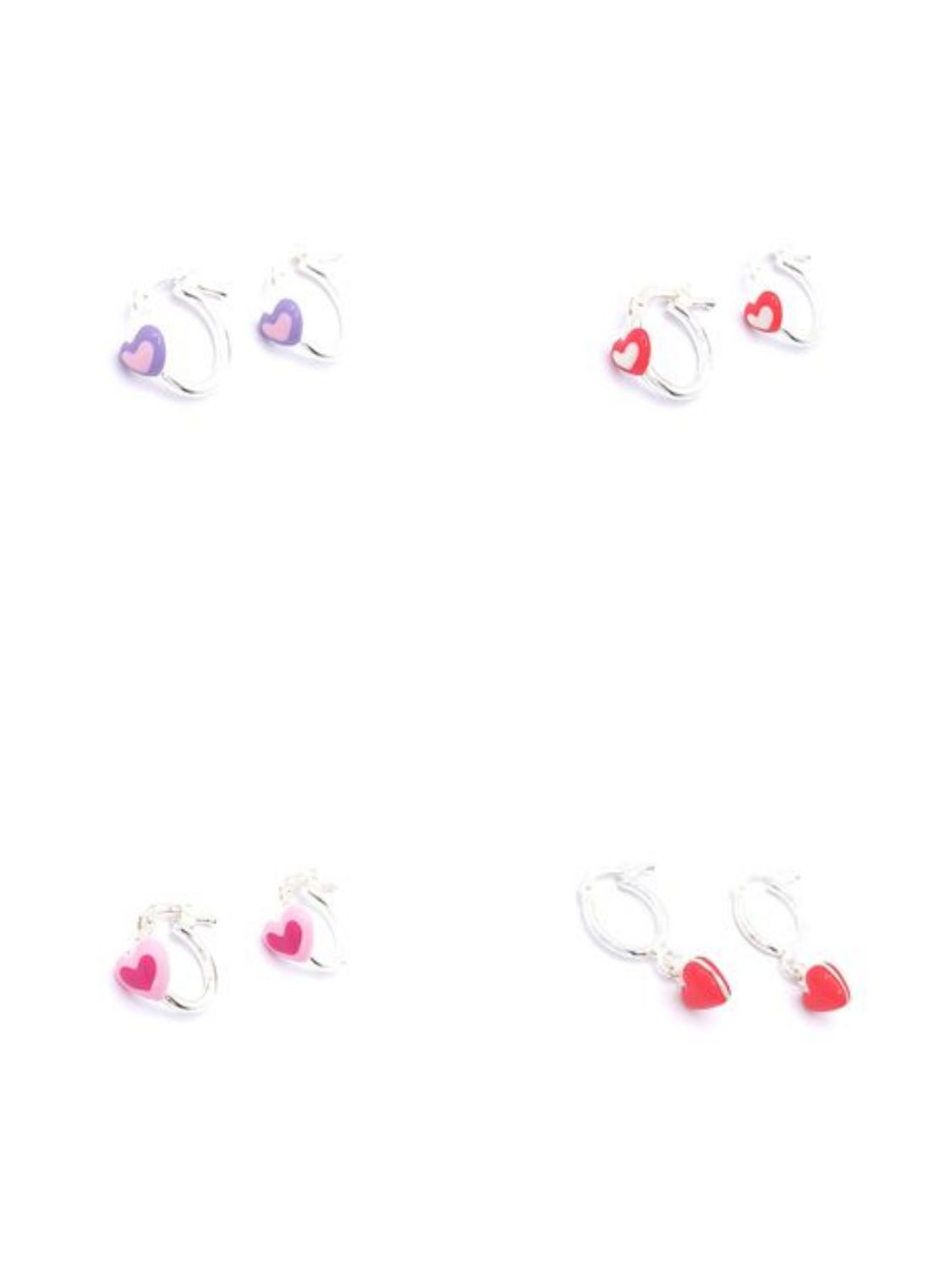 Silver 925 hanging children earrings heart design