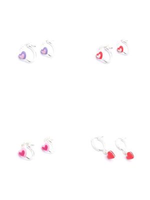 Silver 925 hanging children earrings heart design
