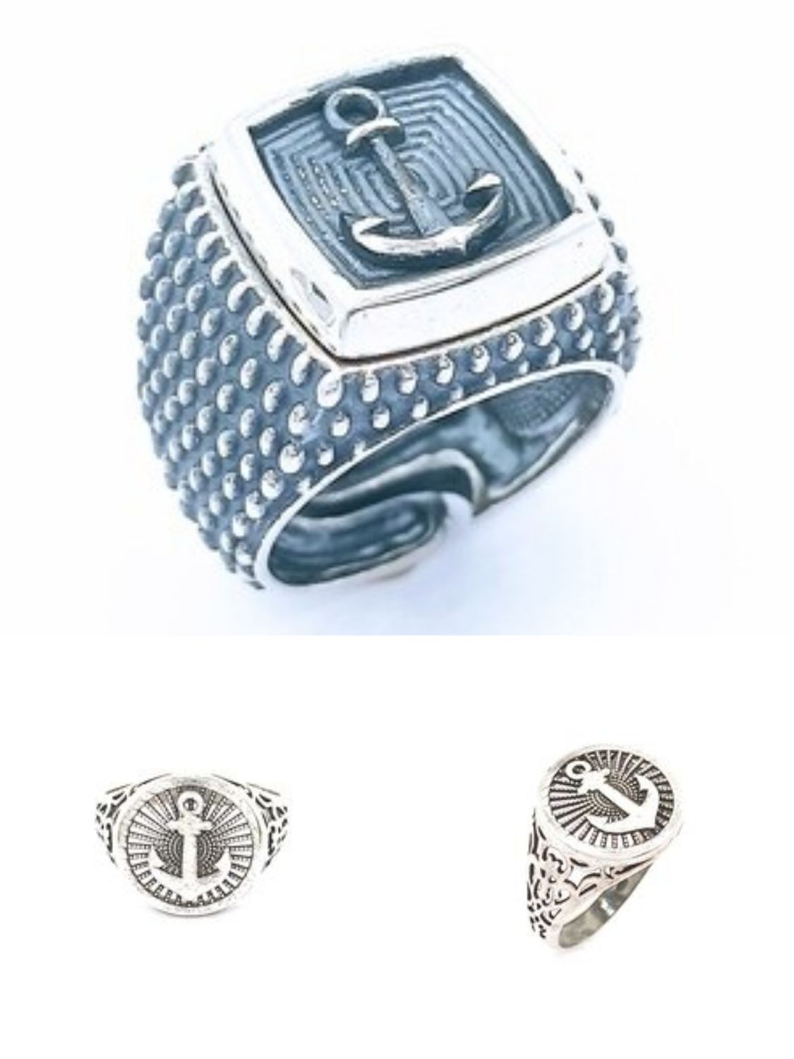 Silver 925 handmade anker men ring