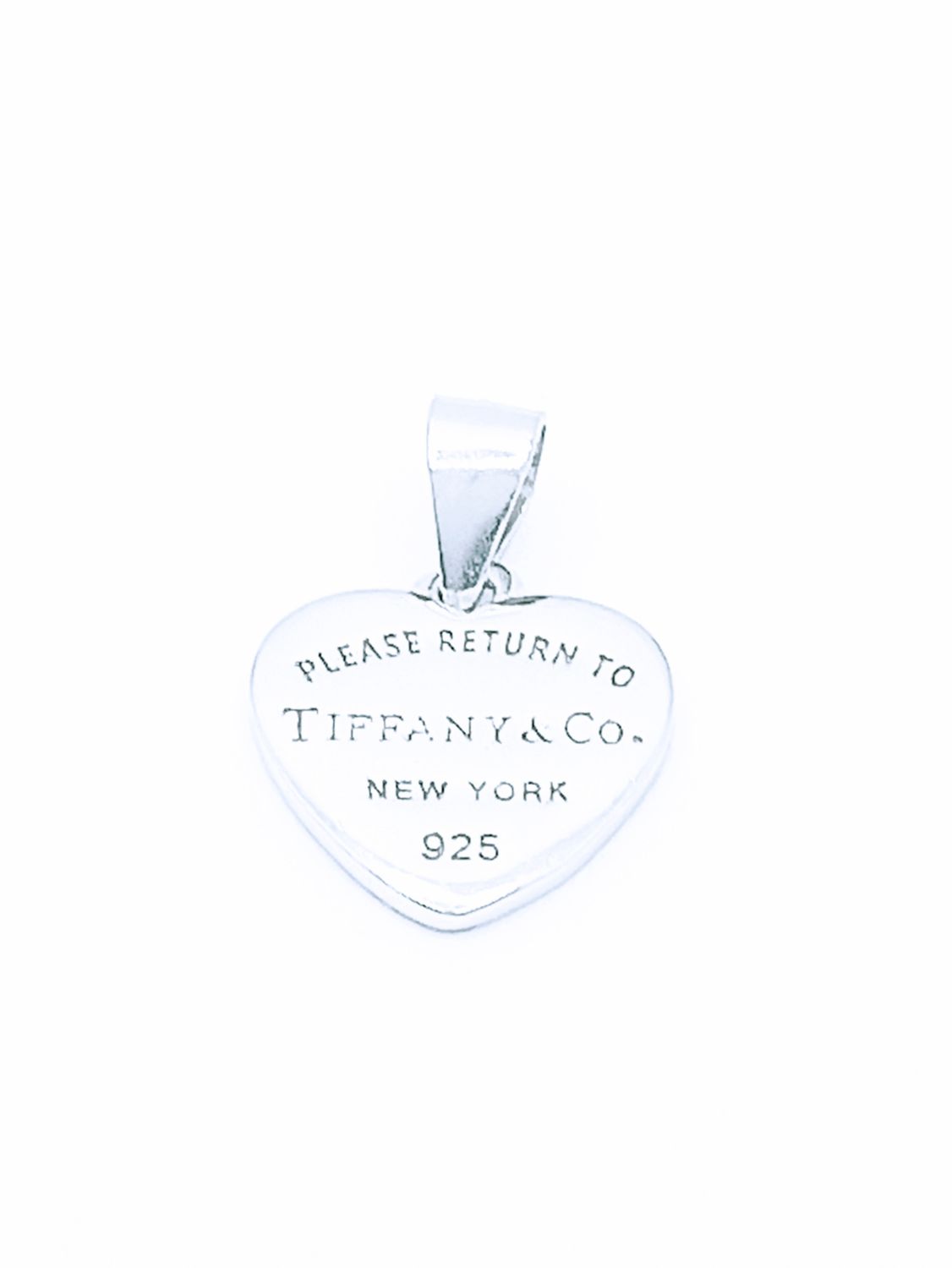 Silver 925 tiffany type heart pendant, MODEL-COLOR-SIZE: 1: White gold plated-Pendant Height: 1.7cm-Width: 1.1cm
