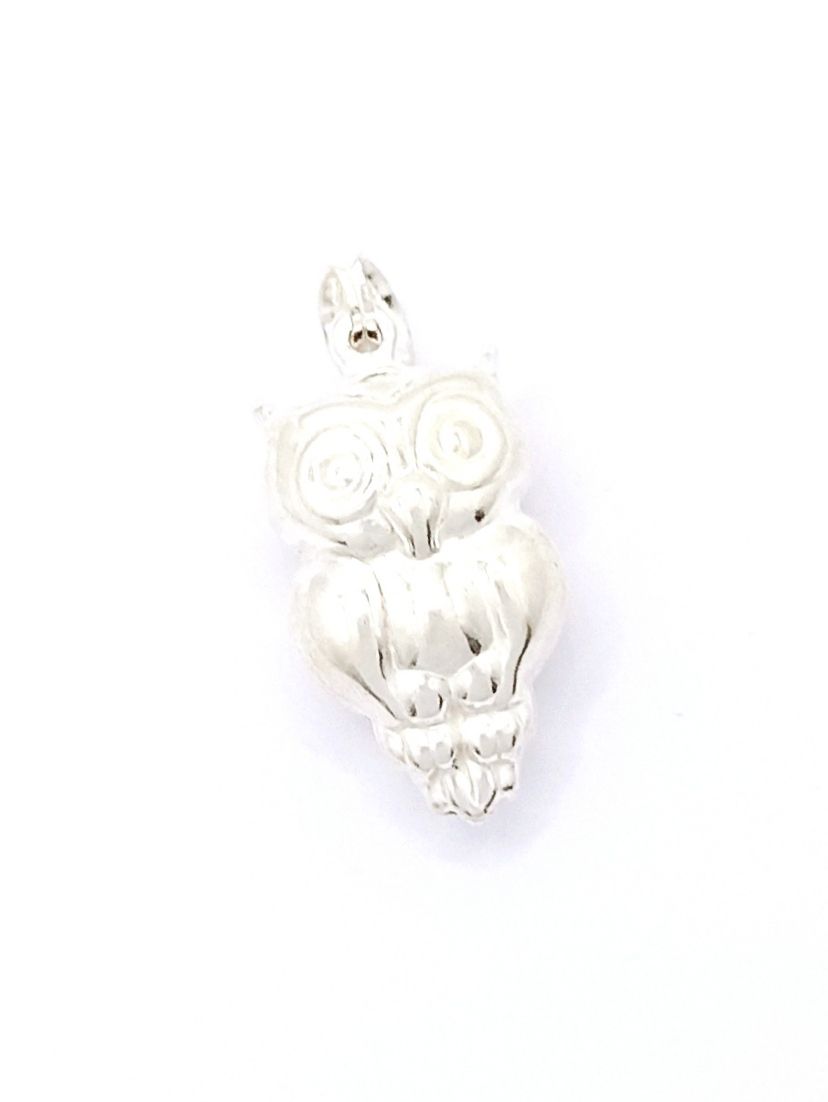 Silver 925 handmade owl bird pendant