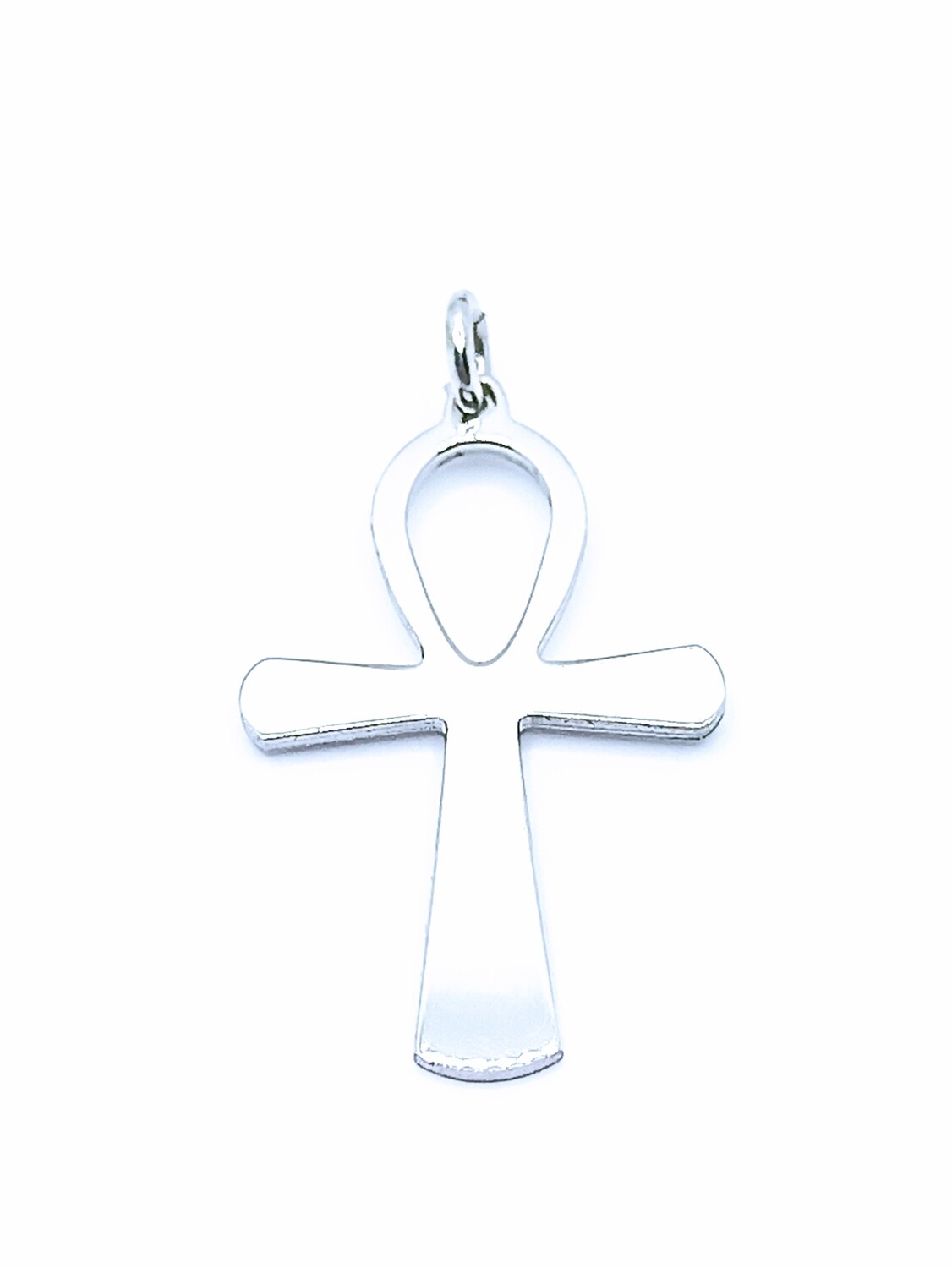 Silver 925 Egyptian Ankh cross pendant, MODEL-COLOR-SIZE: ​1-White gold plated​-Pendant Height: 3cm-Width : 1.6cm