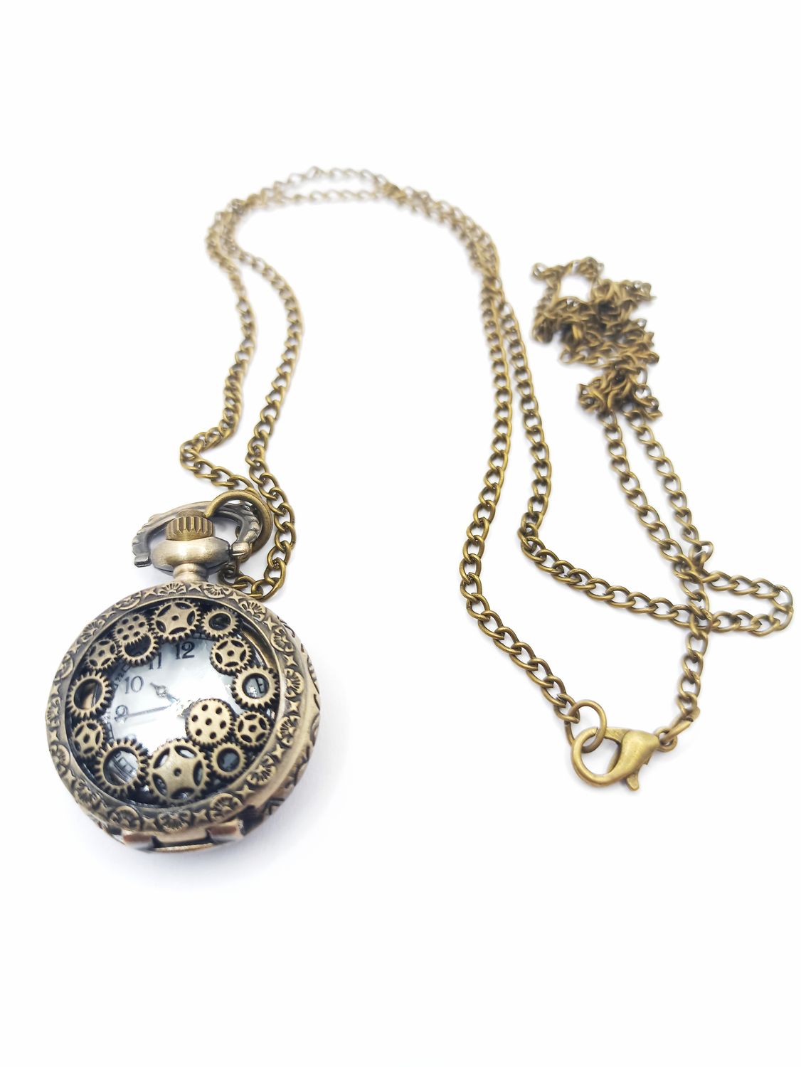 Antique bronze gears or deer pocket watch, MODEL-DESIGN-COLOR-CASE DIAMETER: 1-Gears-Bronze-Case Diameter :  2.7cm