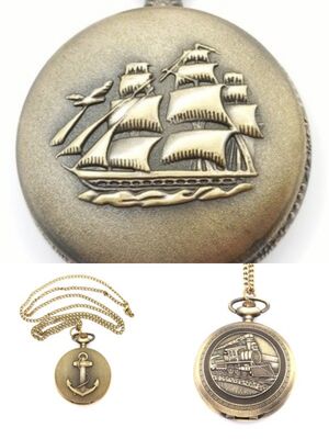 Antique bronze Ship Anker or Train pocket watch