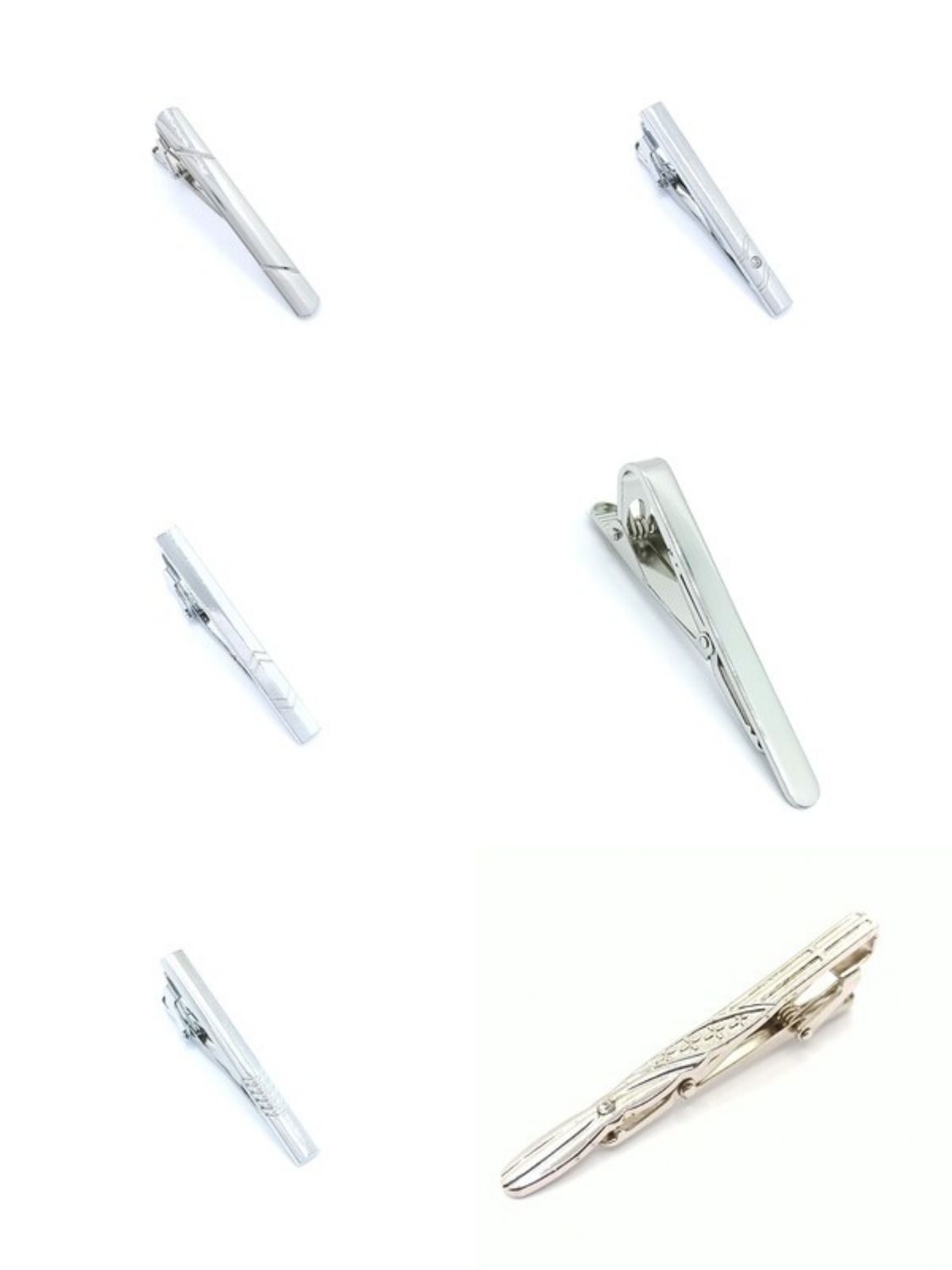 St. steel silver tie clip bar
