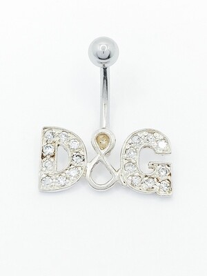 925 silver and 316L steel D&amp;G  belly ring