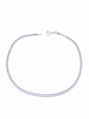 Silver 925 double line ball chain anklet