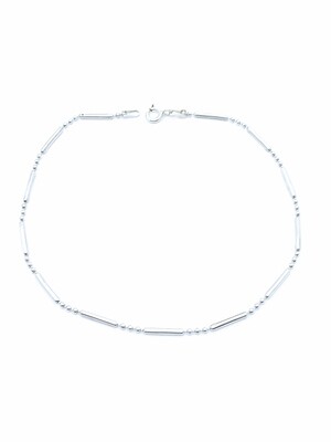 Silver 925 ball and long bar chain anklet