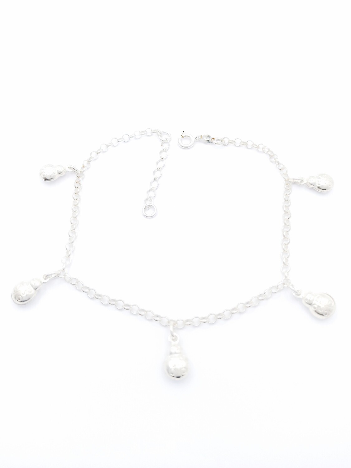 Silver 925 ladybug or turtle anklet