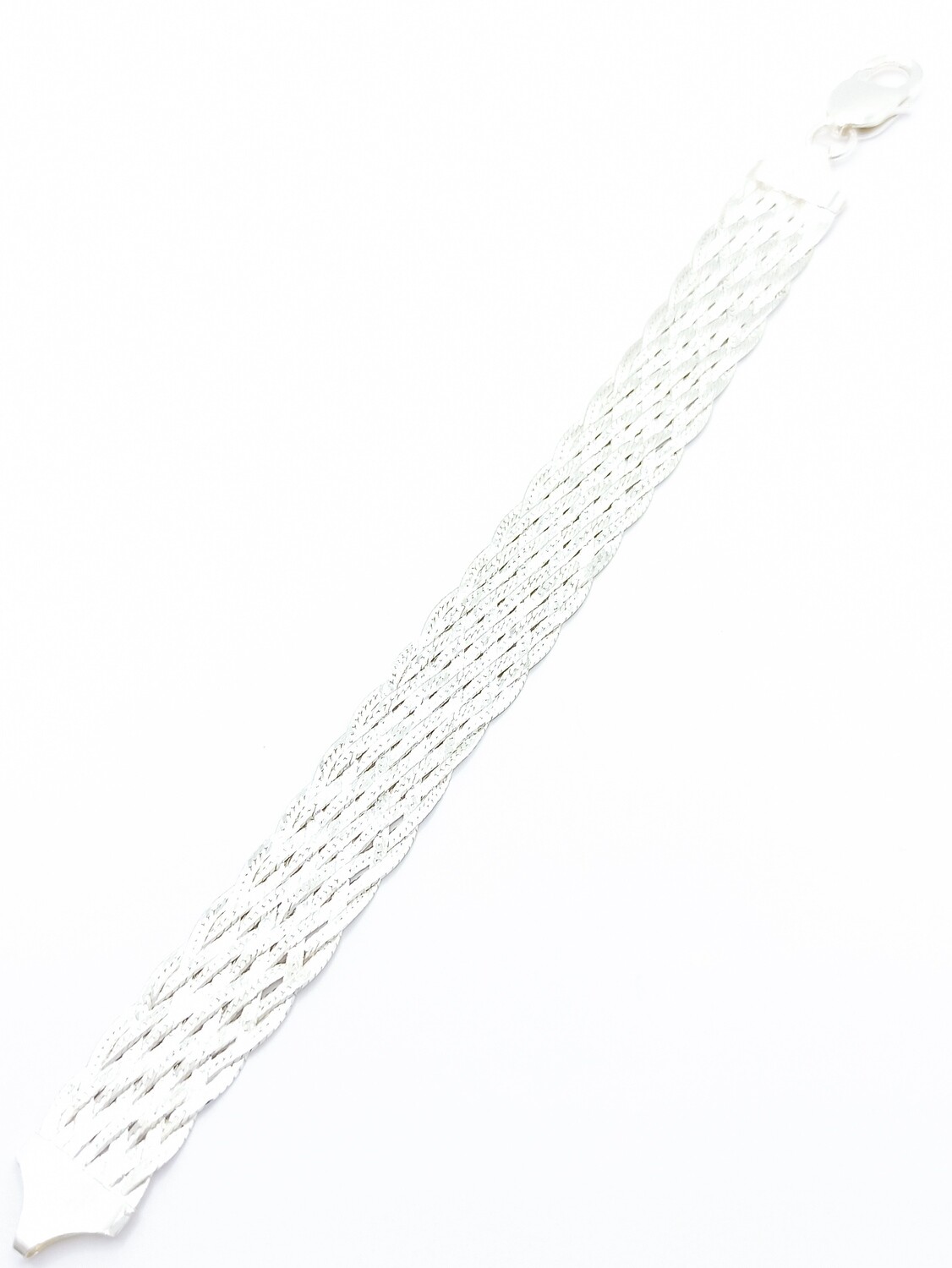 Silver 925  10 or 12 chain knitted bracelet