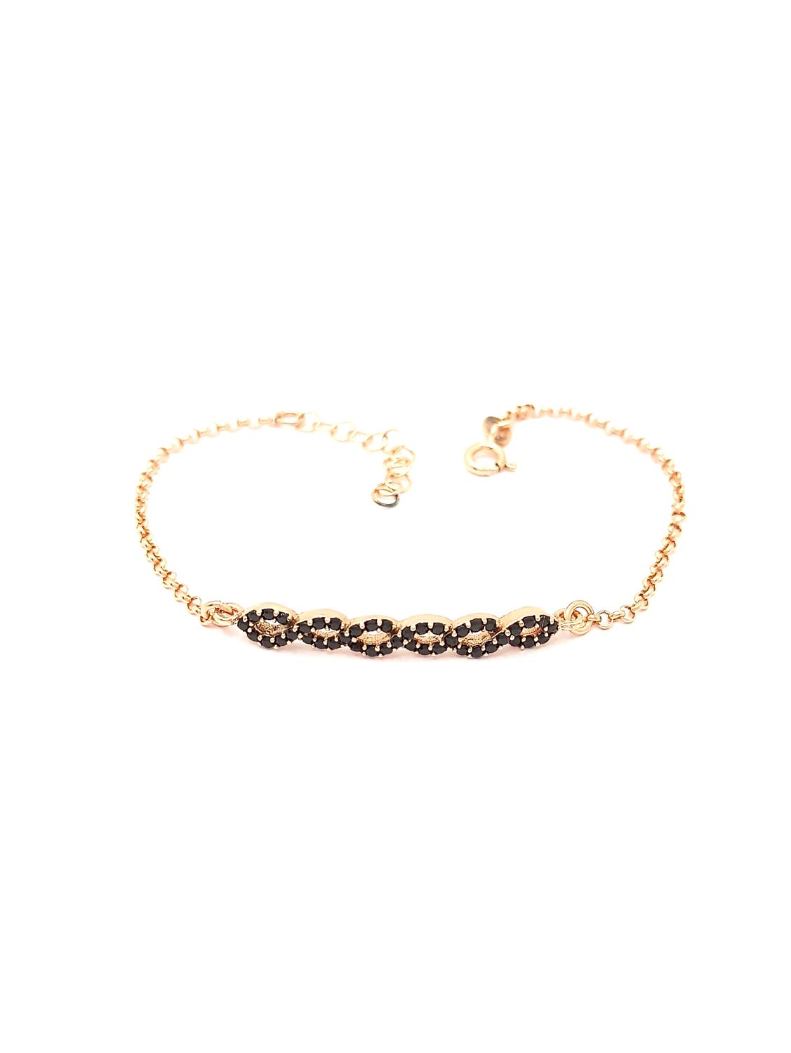 Silver 925 infinity rose hand bracelet with stone