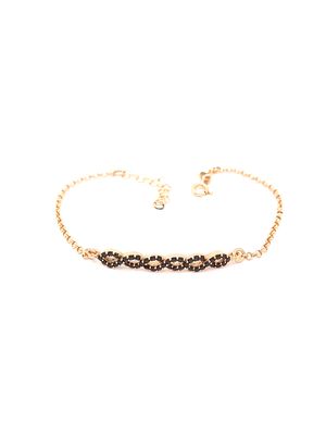 Silver 925 infinity rose hand bracelet with stone