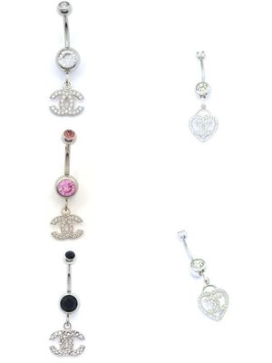 Silver 925 and 316L steel modern belly ring
