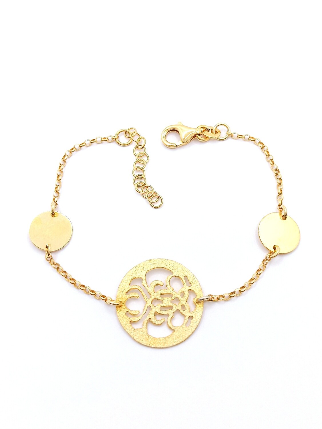 Silver 925 sea bottom fish or eros hand bracelet, MODEL-COLOR-SIZE-CHAIN LENGTH: 1-Gold-Center Design Width : 2cm-Bracelet Length: 16+3cm Adjustable