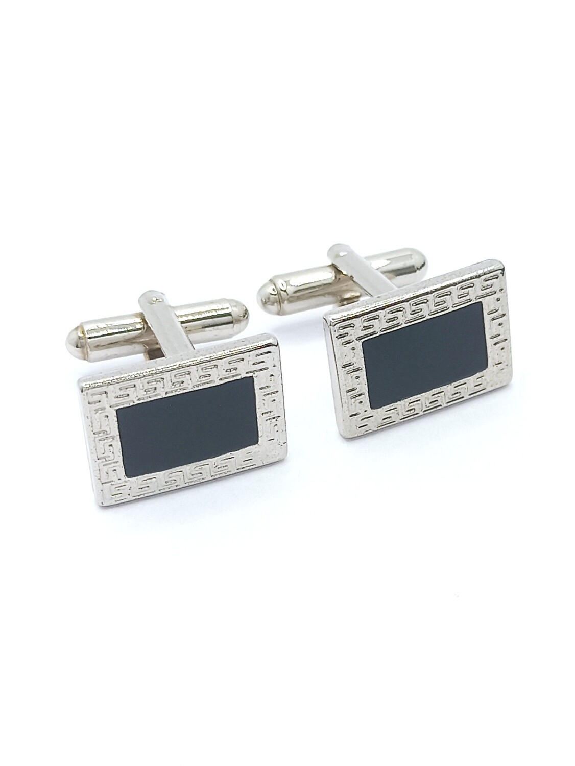 Stainless 316L cufflinks maiandros rectangle design
