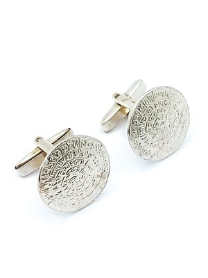 Silver 925 handmade Faistos coin cuffinks Silver 925 handmade Faistos coin cuffinks