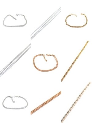 Silver 925 2,3 or 4 chain hand bracelet