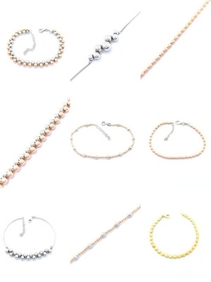 Silver 925 ball hand bracelet all color