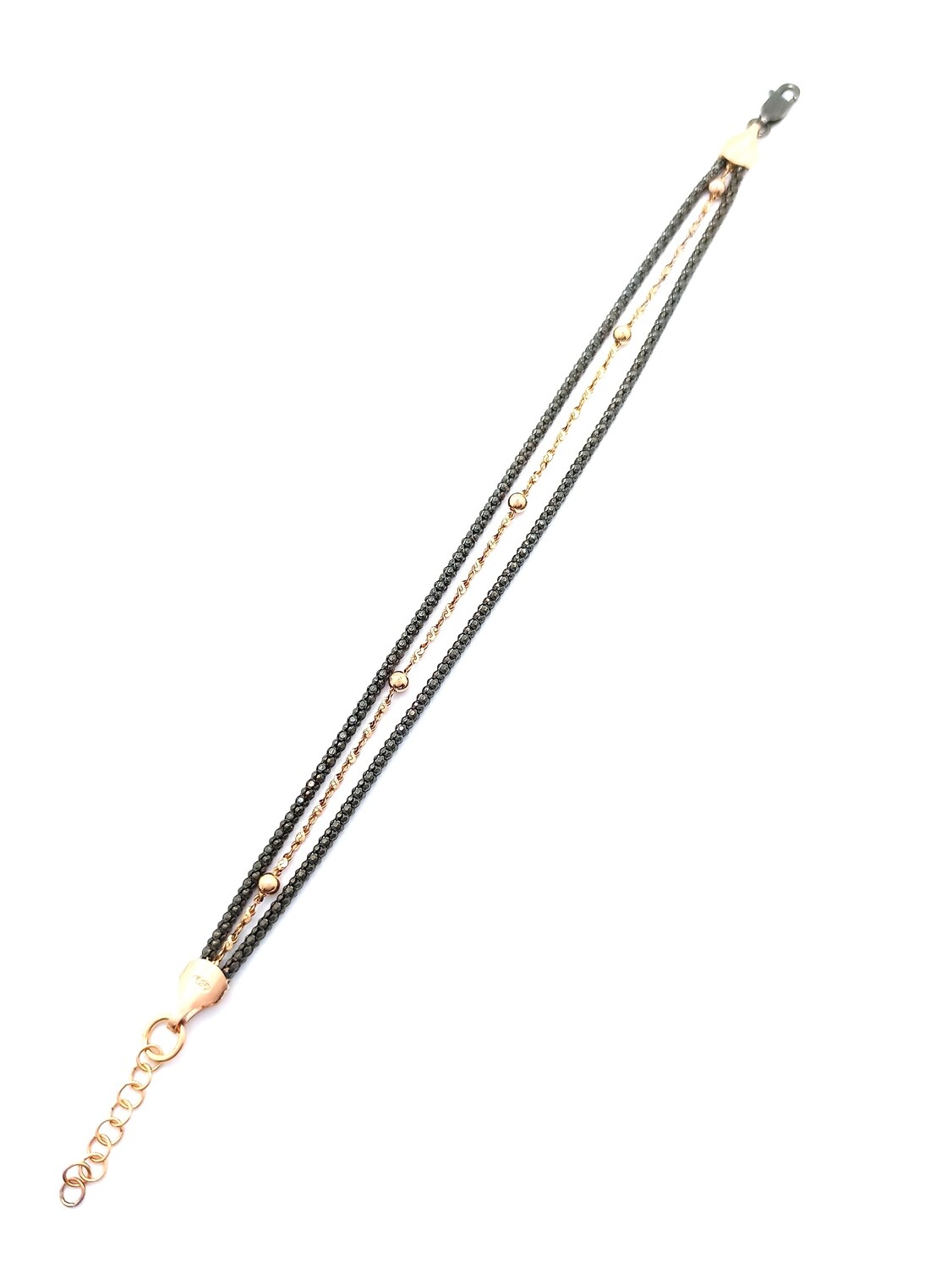 Silver 925 3 or 4 chain hand bracelet, MODEL-WIDTH-CHAIN LENGTH: 1-Chain width: 7mm-Chain Length: 17.5+2cm Adjustable